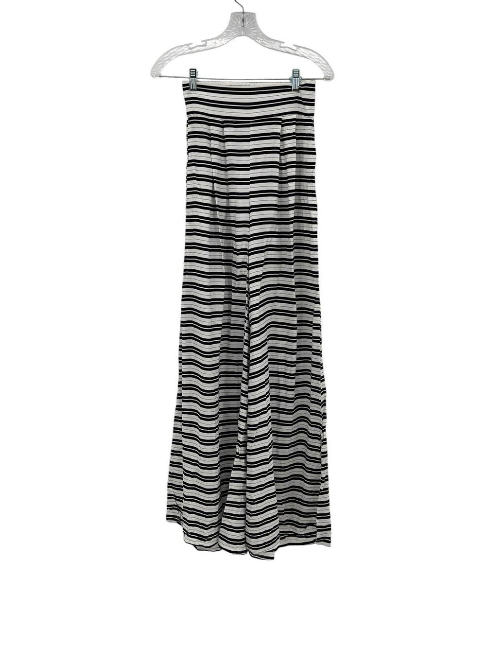 Otis & Maclain Palazzo Pants Wide Leg Flowy Black White Striped Size Small